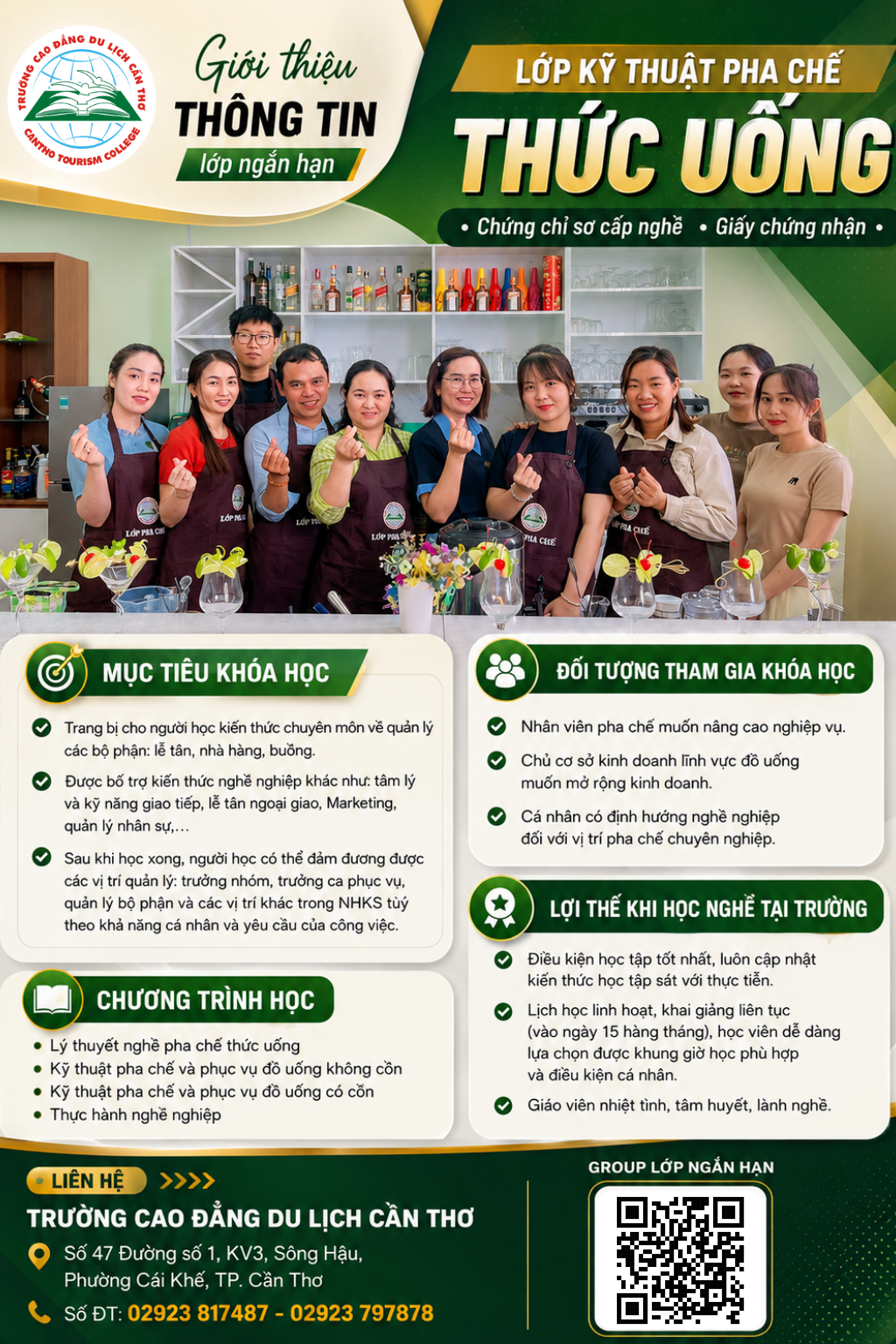 GIỚI THIỆU LỚP Kỹ thuật pha chế thức uống - Chứng chỉ / Chứng nhận